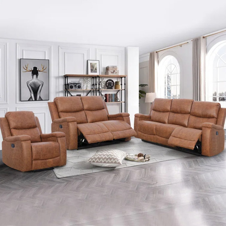 Cognac leather deals loveseat